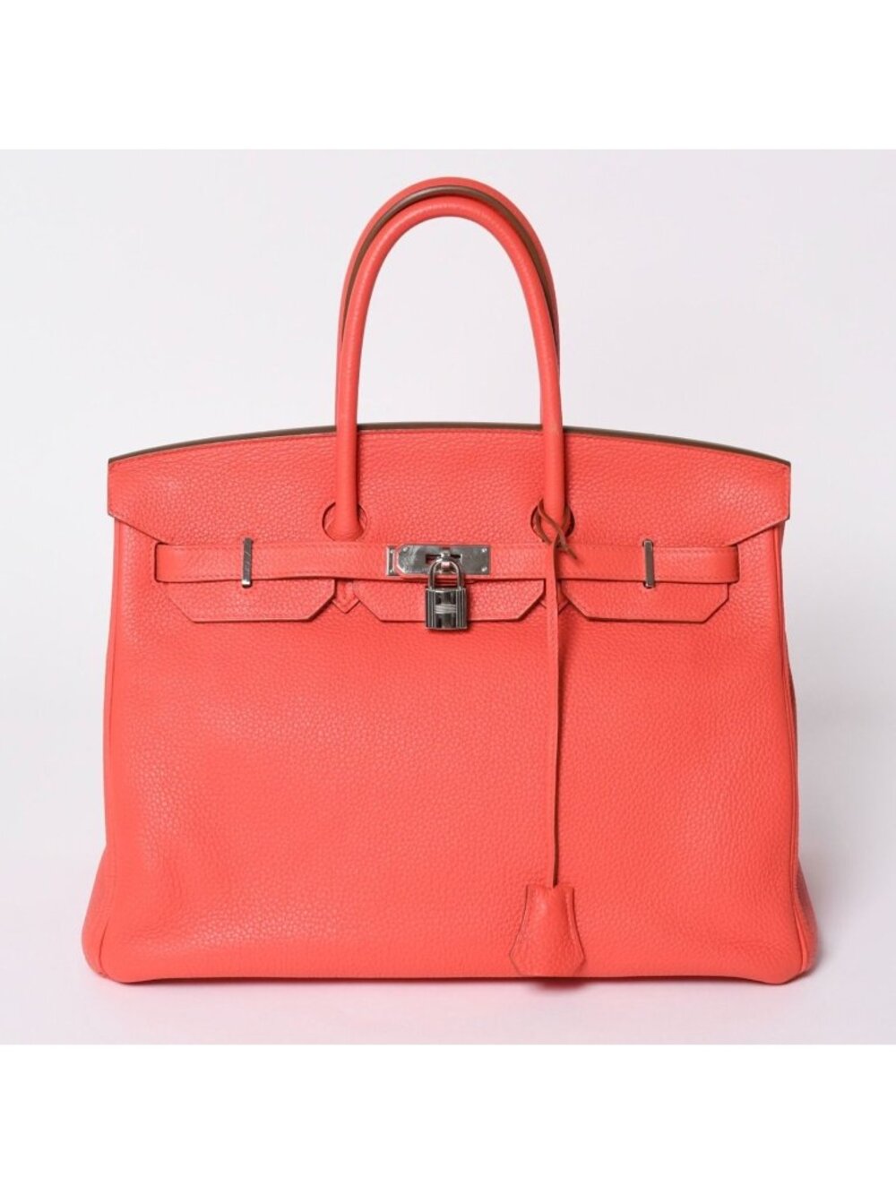 Hermes Birkin 35 Rose Jaipur Taurillon Clemence Silver Handbag